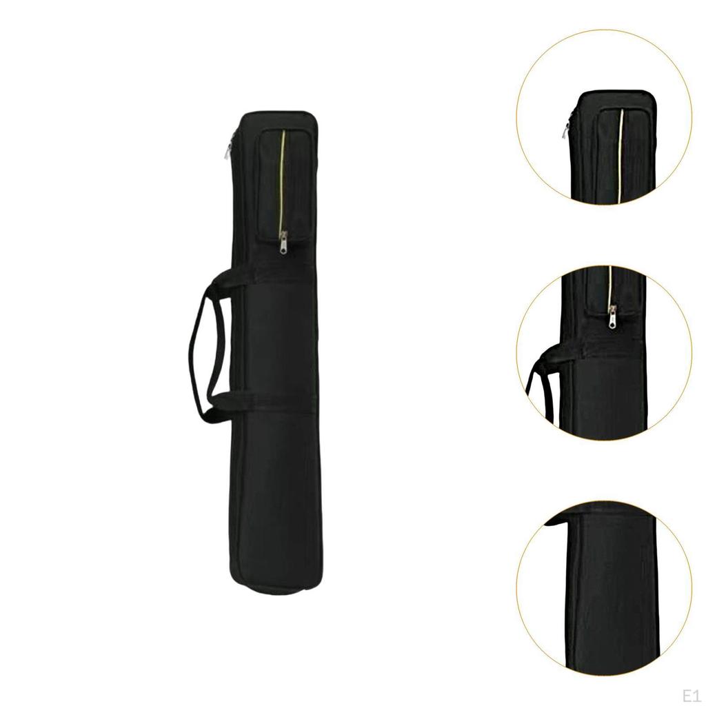 8 Holes Pool Cue Case Billiard Rod Storage Bag with External Pocket Equipment Carrier Pouch