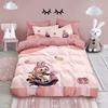 Cute Rabu Cloth Quilt Cover Pillow Case Cartoon Bedding Set 2/3pcs Single Double Bed Bedroom Decoration, Boy Girl Gift