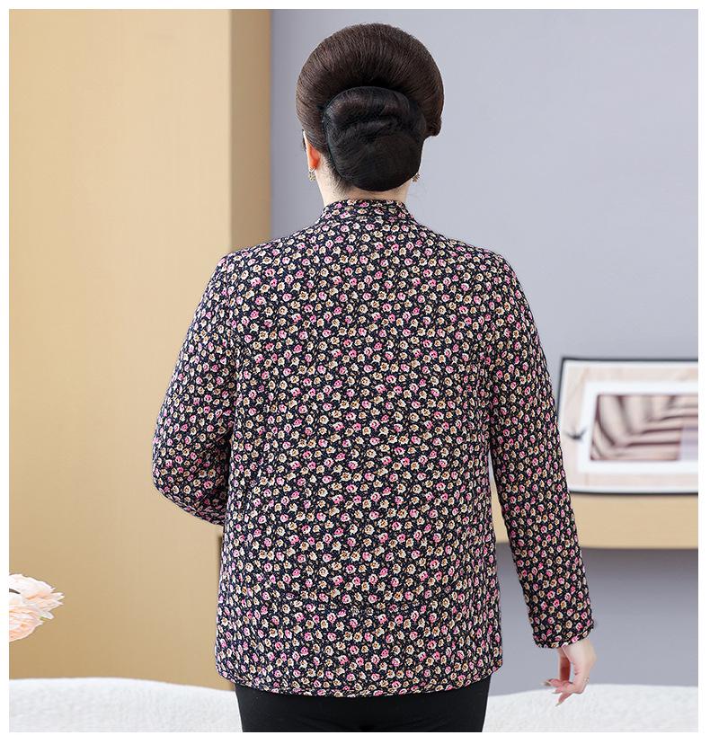Plus Size Cotton Jacket for Women - Lightweight, Fleece-Lined, Ideal for Indoors & Outdoors. Perfect for Middle-Aged & Elderly.