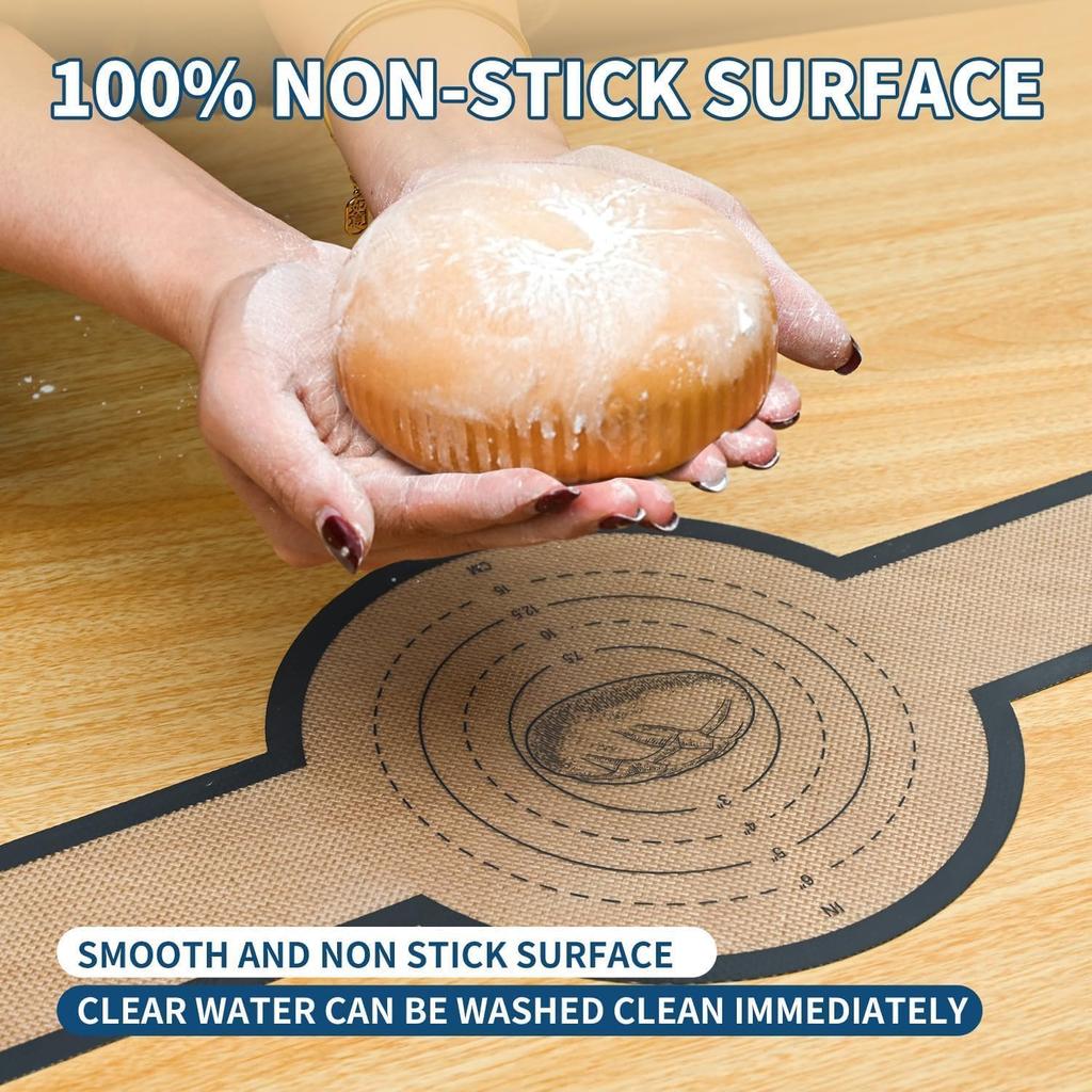 2 Pcs Silicone Bread Sling for Dutch Oven Liners Silicone Baking Mat [Non-Stick & Heat Resistant] Reble Sourdough Bread Baking Supplies with Long