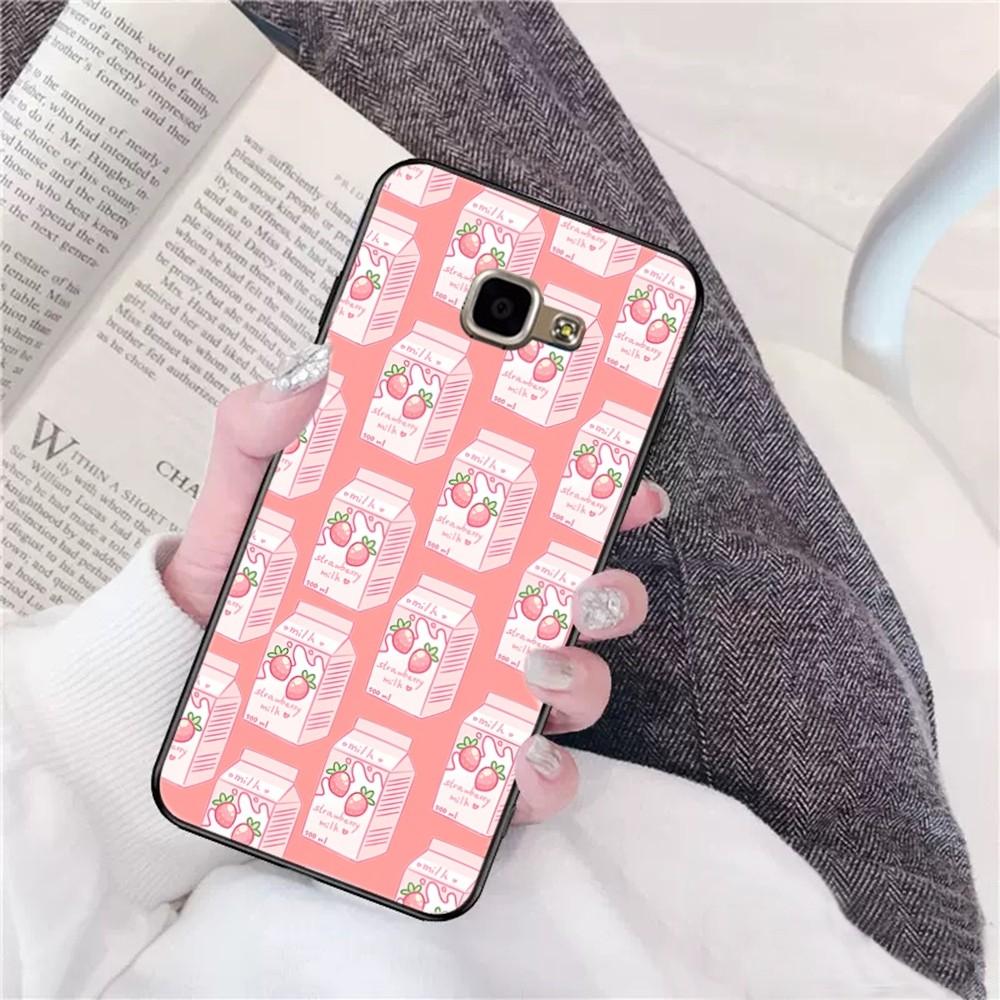 Strawberry Milk Pattern Phone Case For Samsung A 10 11 12 13 20 21 22 30 31 32 40 51 52 53 70 71 72 73 91 13 shell