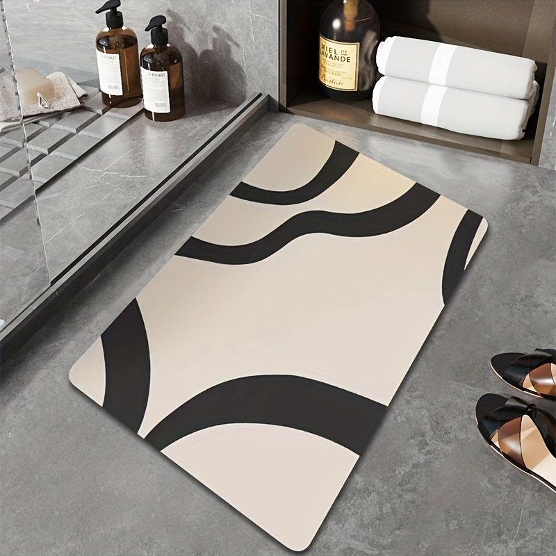 Nordic Abstract Style Bath Mat Diatom Mud Bathroom Non-slip Floor Mats Super Absorbent Entrance Carpet Toilet Rug for Home Decor