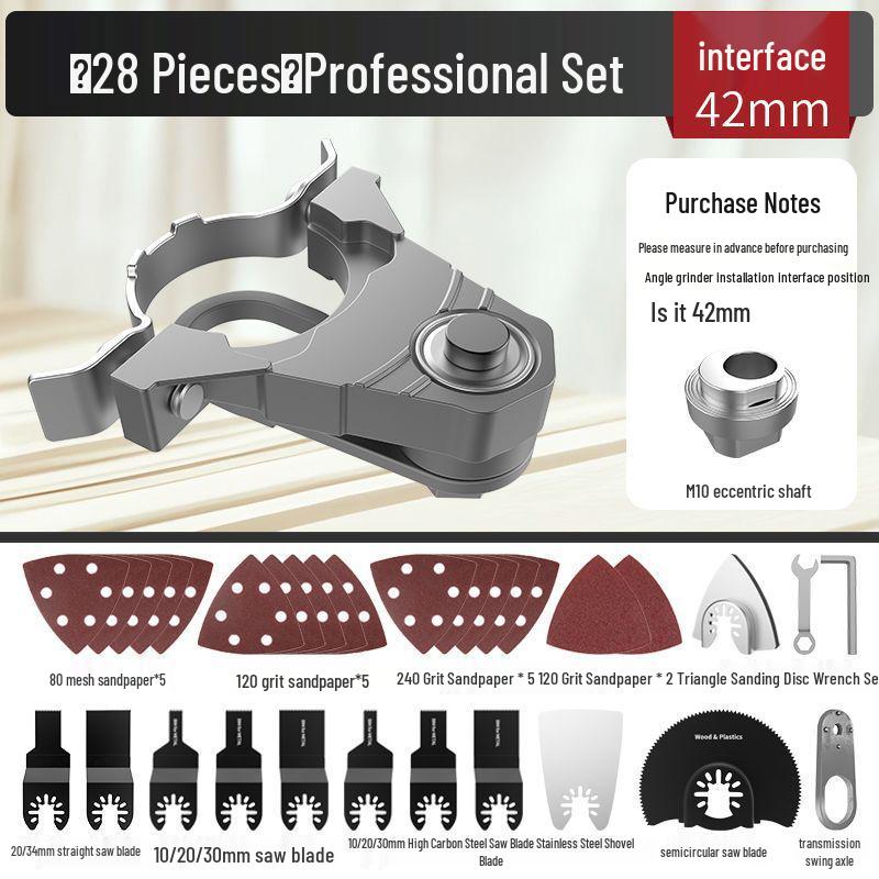 Universal Multi-tool Angle Grinder: Woodworking Electric Trimmer & Chisel Conversion Head.