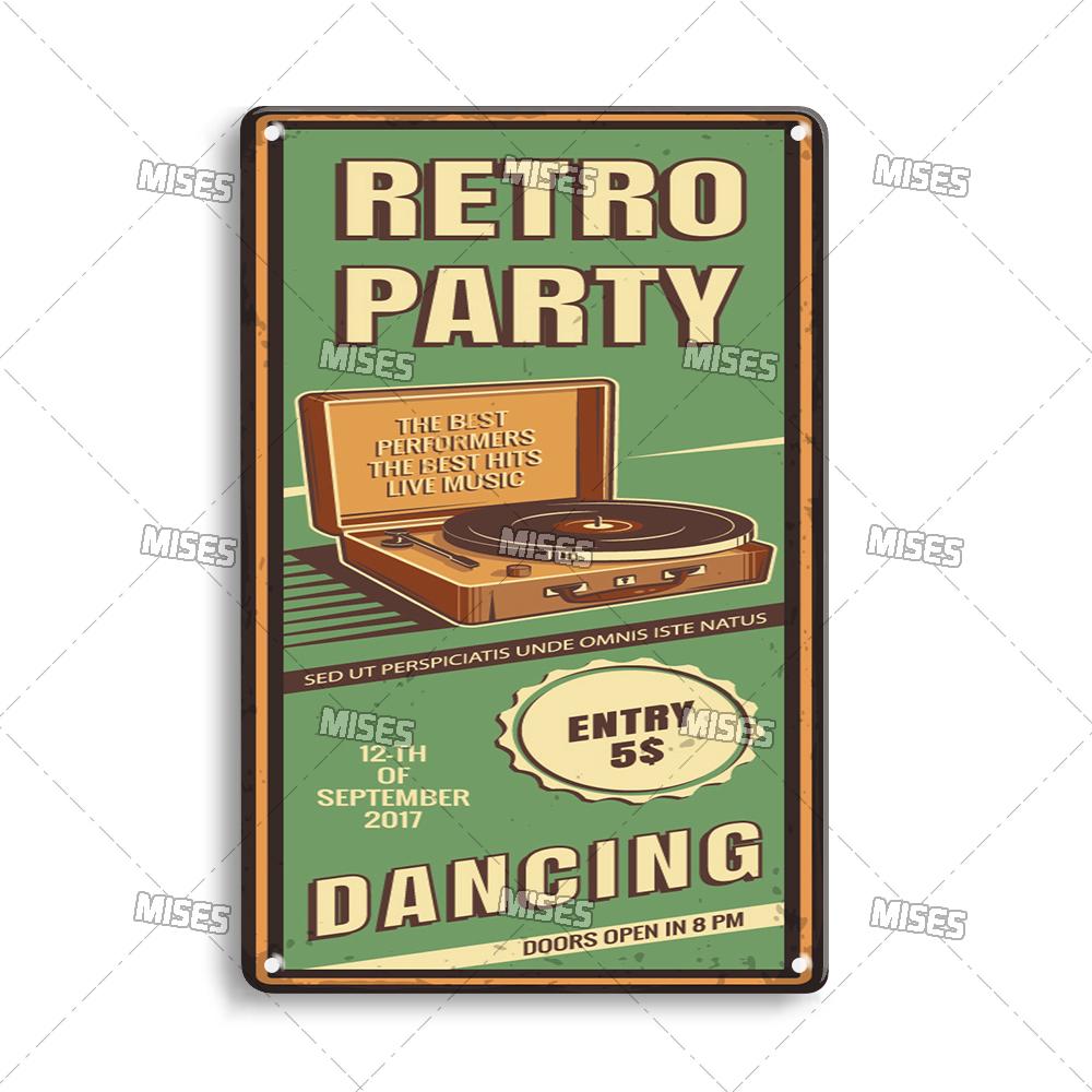 DORA Tin Sign MISES Music Metal Plate Rock Metal Plaque Vintage Metal Poster Bar Club Home Decorative Plate Musical Instrument Metal Sign