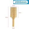 Złota główka diamentowa frezowa 6mm okrągły trzpień 8/10/13/15/20/25mm diament