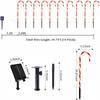 5Pcs Candy Cane Solar Lights Christmas Decorations Outdoor with 2 Lighting Modes Waterproof Garden Lights for Christmas Patio Yard Walkway