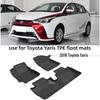 שטיחי רצפה ידידותיים לסביבה מ-TPE עבור טויוטה יאריס 2018 (הגה שמאלי): חסר ריח, עמיד למים, עמיד בפני שחיקה, מונע החלקה.
