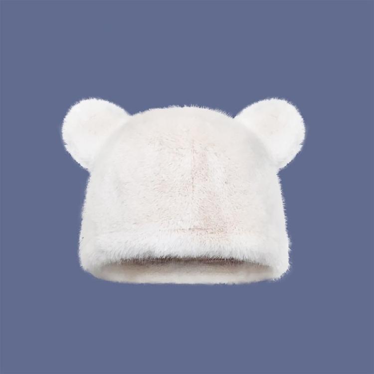 Plush Skull Cap Outdoor Sport Warm Hat Cartoon Bear Ear Beanie Skiing Hiking Cap