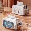 Cream Style Desktop Organizer with Tissue Box & Phone Stand