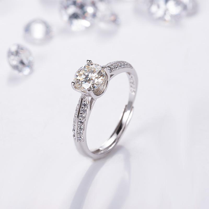 S925 Sterling Silver Moissanite Ring: 1 Carat Women's Proposal & Wedding Jewelry