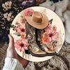Cowboy Hat Boots Pink Floral Western Art Tin Sign Vintage Durable Metal Plaque Wall Decor Boho Country Home Office Wall Art