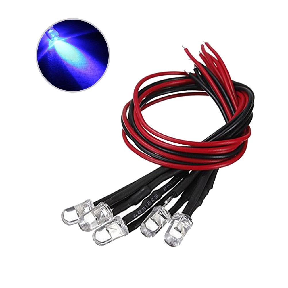 10pcs 5Mm 12V Pre Wired Led Light Beads Flexible Cable For Rc Car Decoration Low Power Consumption Long Service Life Pre Led