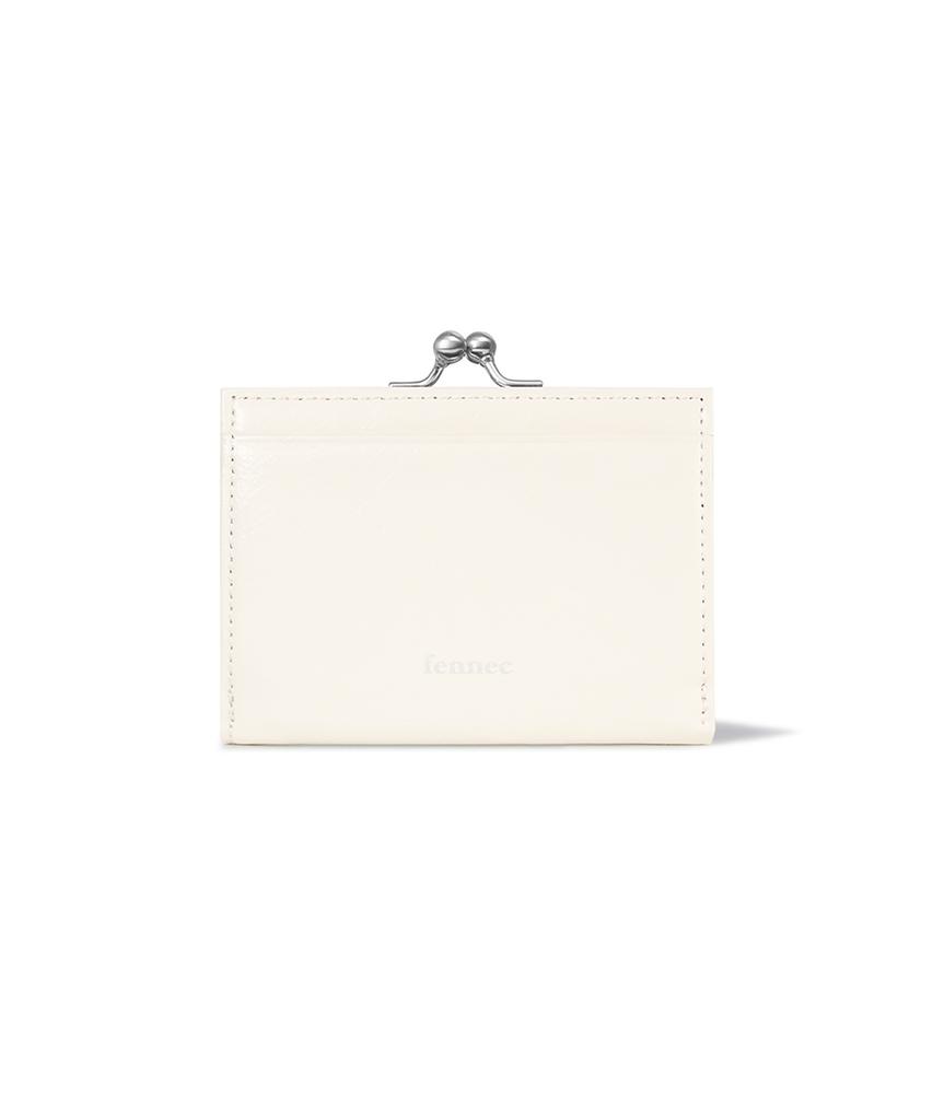Fennec Crinkle Triangle Frame Wallet - Vanilla