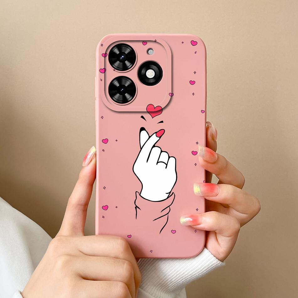 For Tecno Spark Go 2024 Case Simple Heart Soft Liquid Silicone Camera Protection Back Cover For Tecno SparkGo Funda Phone Shell