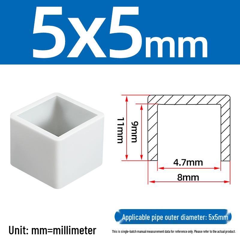 Silicone Anti-slip Chair Leg Cap - Heat Resistant, Square Rubber Sleeve for Steel Pipe with Protective Electroplated Finish