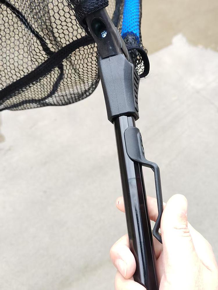 Aluminum Alloy Telescopic Folding Fish Net with Triangular Bag for Portable Wild Fishing