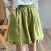 Ruffles Shorts Women Sweet Loose Vintage Korean Style Summer Casual Temperament College Simple All-match Fashion Classic