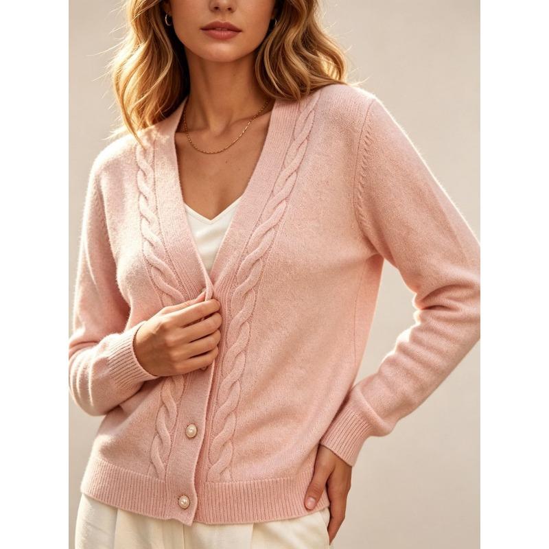 Women S Loose V Neck Long Sleeve Knit Cardigan Chic Lazy Style