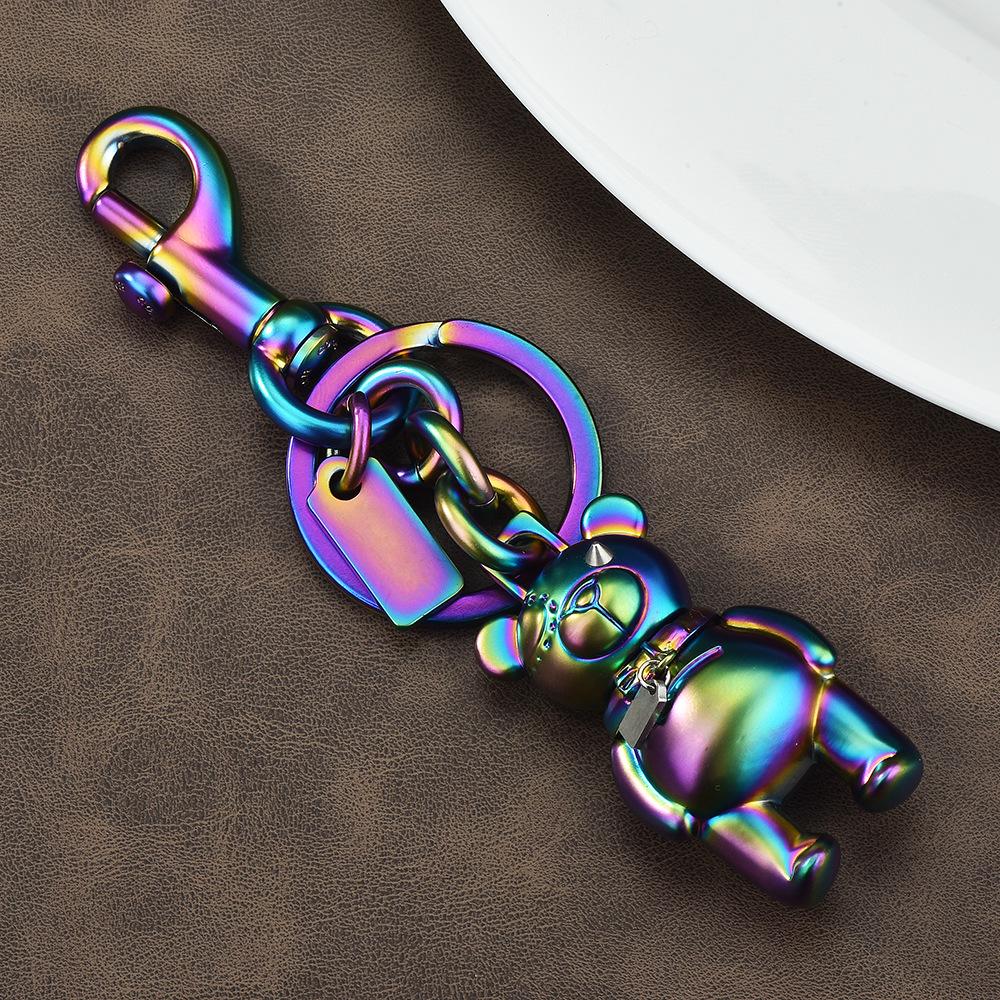 Colorful Street Dance Bear Keychain - Trendy Jewelry Accessory for Men & Women