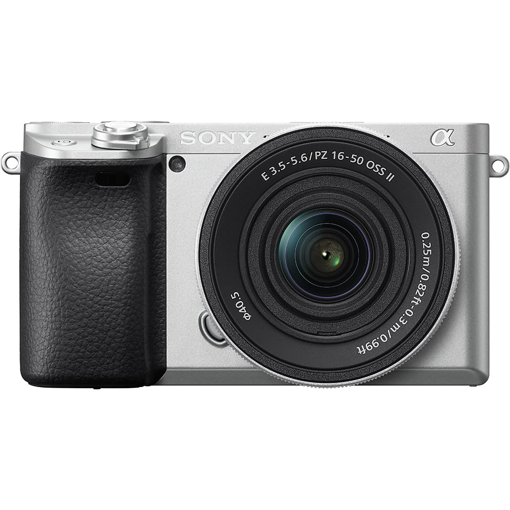 Sony Mirrorless Camera with Power Zoom Lens Kit SELP16502 Silver SQ Interchangeable Lens 6400K Silver 6400 (Includes Lens) ILCE-6400K APS-C
