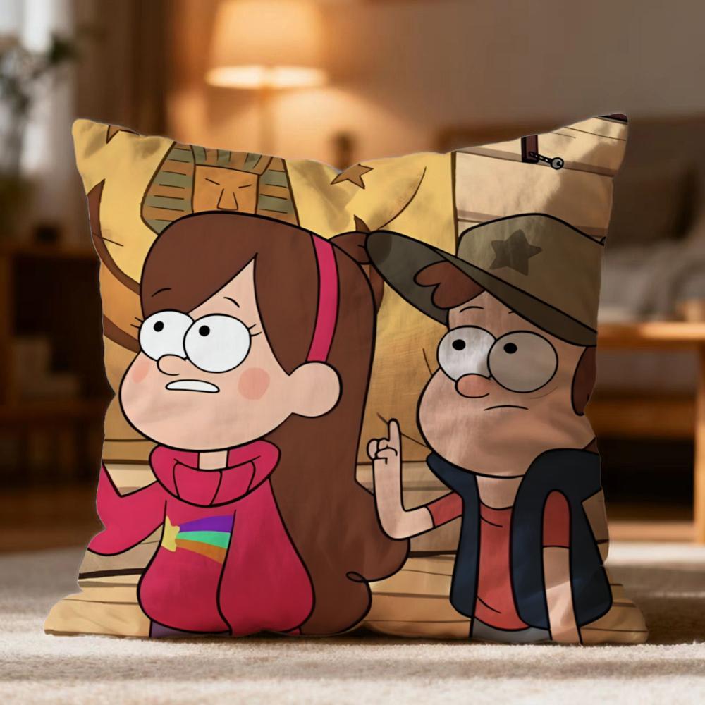 Hot GGravity Fallses Cushion Cover Soft Washable Pillow Case Multi-Scene for Couch Bed Travel Office Use