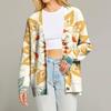 Women's Fashion Long Sleeve Christmas Print V-Neck Button Loose Cardigan Top