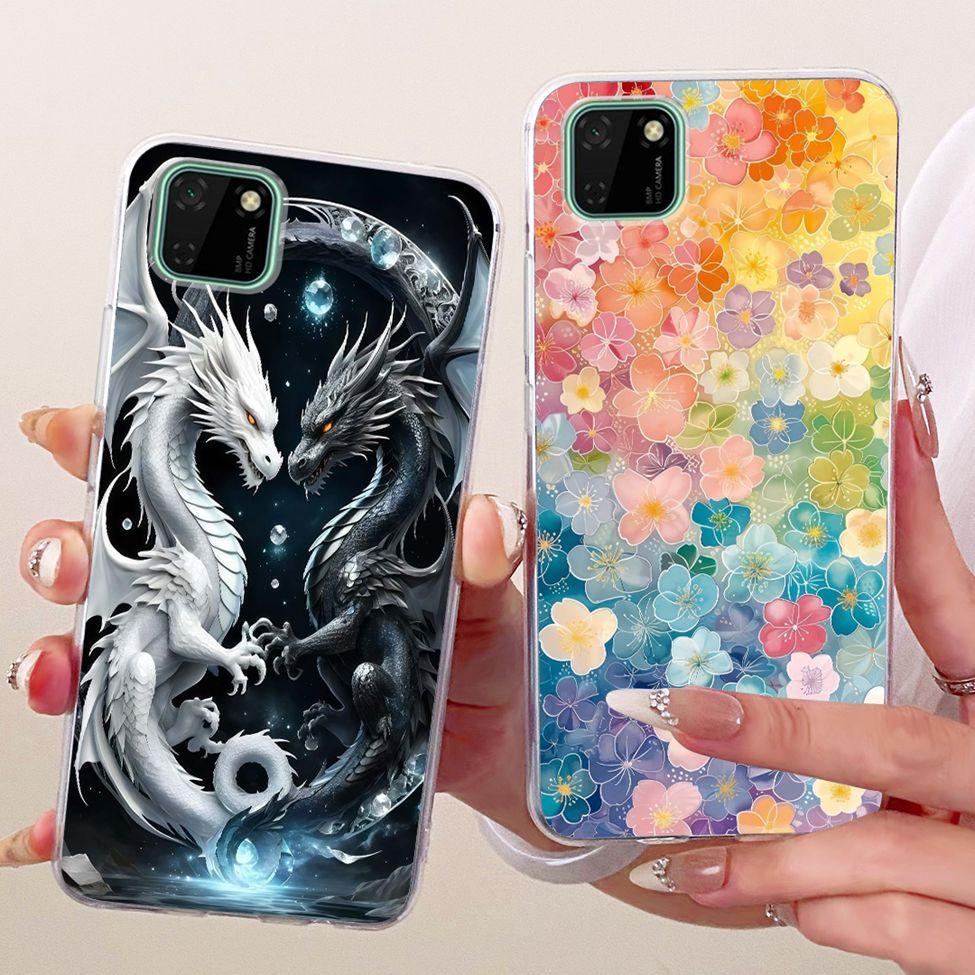 Transparent For Huawei Y5p Case DRA-LX9 Cute Cat Fashion Butterfly Funny Cool Painted Bumper Cover For Huawei Y5 P Casing