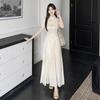 New Chinese style noble sense jacquard cheongsam improved dress temperament celebrity fringed design waist dress