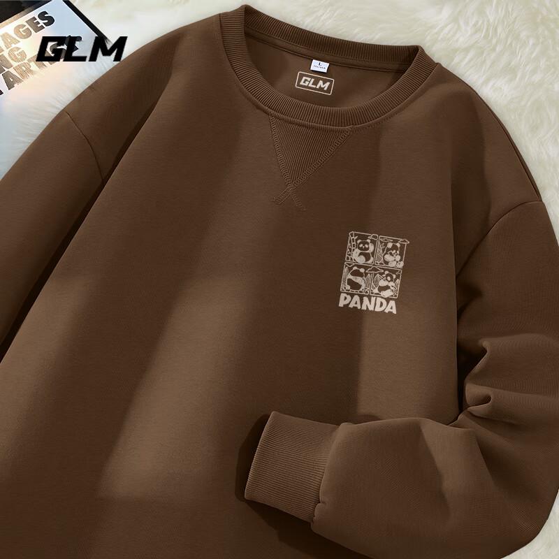 GLM Unisexová těžká mikina s kulatým výstřihem a grafikou pandy