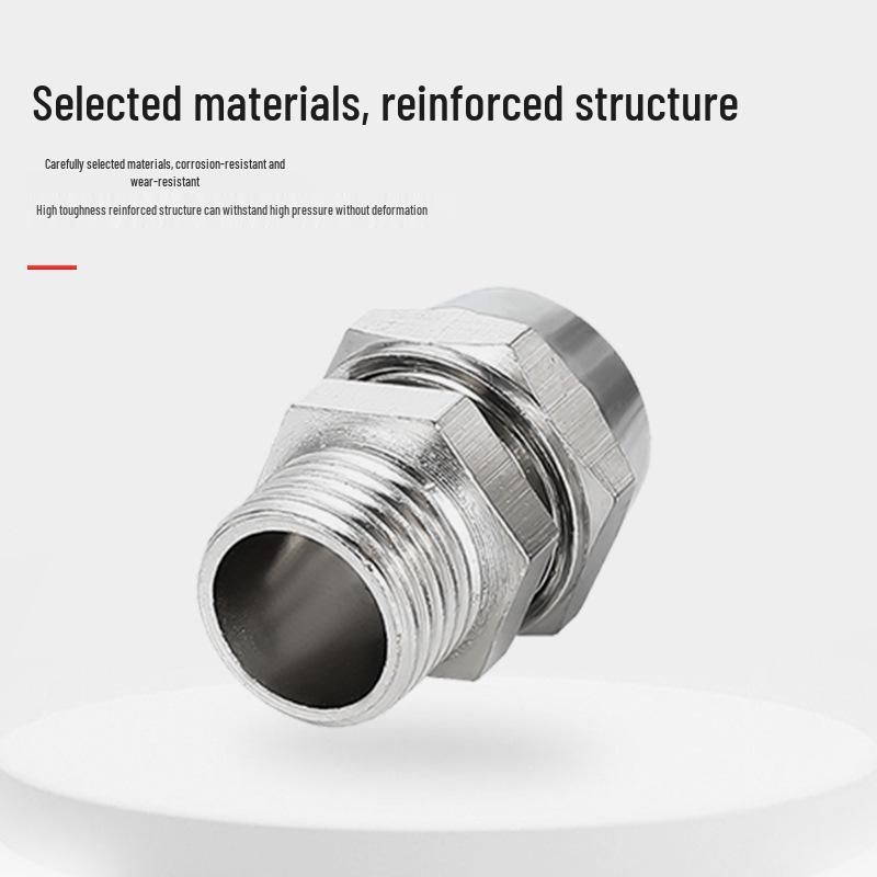 Copper Nickel Quick Connect Pneumatic Fitting PC8-02: Straight Lock Nut Air Tube, 6-16mm.