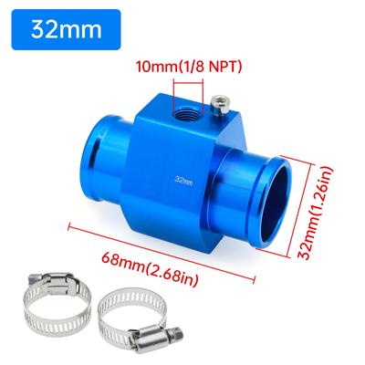 1 STÜCKE Auto Wassertemperaturanzeige Kühlertemperatur Wassertemperatur Verbindungsrohr Sensor 40mm 38mm 36mm 34mm 32mm 30mm 28mm Schlauchadapter