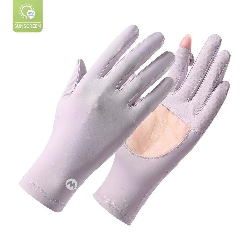 

Непечатные перчатки для защиты от солнца для женщин, для вождения, с вырезом на ладони, защита от УФ-лучей, специальные для велоспорта, нескользящие, дышащие, из ледяного шелка, летние, мужские Kaoru Purple [M Mark-Cut Out]] All yards