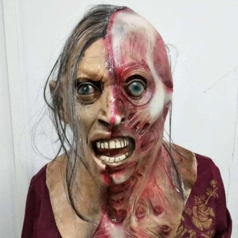 Melting Face Scary Zombies Mask Adult Full Face Head Latex Mask Horror Halloween Cosplay Mask Masquerade Mask