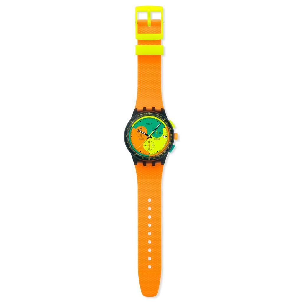 Swatch NEON SIGNAL FLAG SUSB422 Unisex Watch Orange
