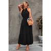 Fashion Sleeveless Summer Elegant Long Dress New Loose Casual Women Simple Office Solid Color A-line Party Dress Female Lace-up Holiday Women Clothing