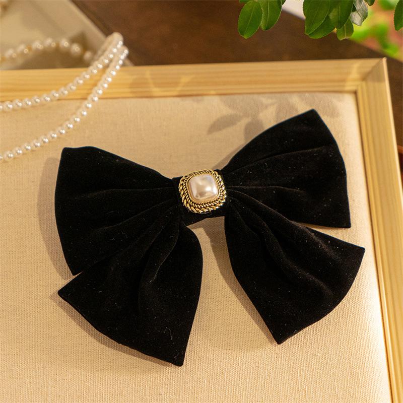 Velvet Big Bow Hairpin For Woman Girls Vintage Elegant Hairpins Head Half-Tie Headdress Exquisite Hair Accessories Gifts