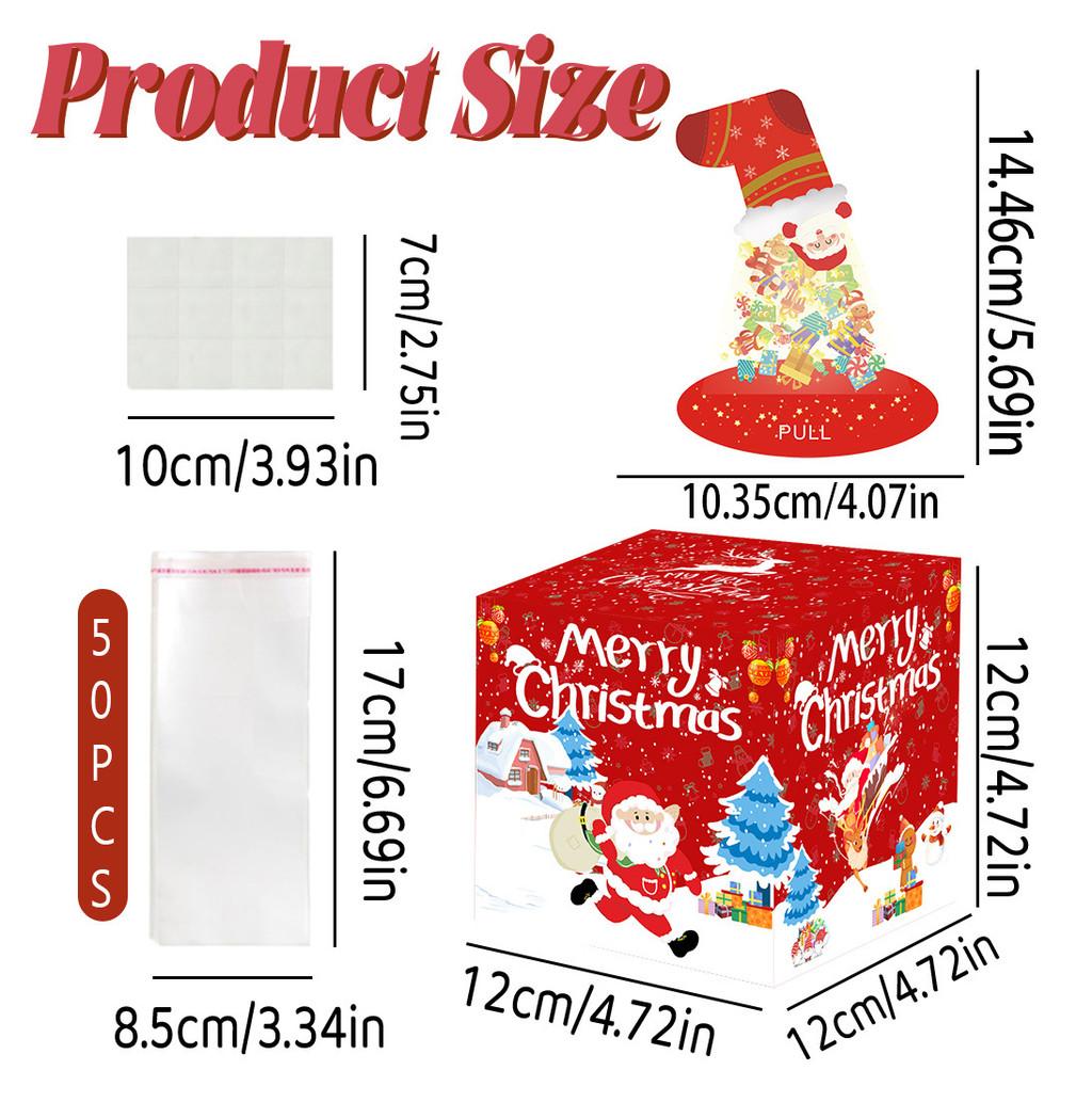 

Christmas Party Decor Red Christmas Sock Pattern Gift Box For Gift Presentation