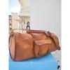 Unisex Braun Echtes Ziegenleder Gym Sport Reise Duffle Overnight Classic Bag