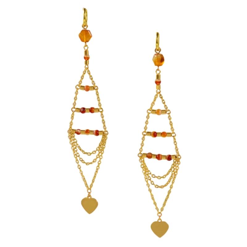 

Delicate Natural Stone Dangle Earrings Adornment Chic Ear Drop Pendant Accessories Fringe Ear Hooks for Daily Wear Dates