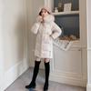 Women's Mid-Length Winter Cotton Jacket with Fur Collar - Korean Style Loose Fit, Plus Size Available