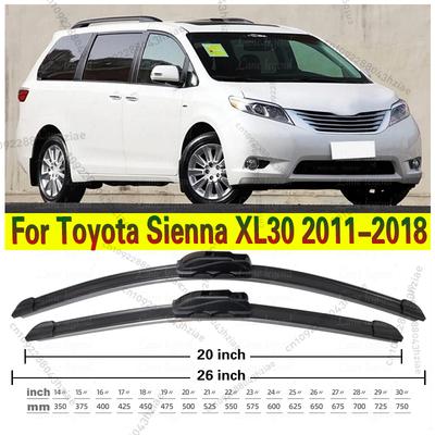 Car Wiper Blades For Toyota Sienna XL30 2011-2018 Windshield Windscreen Front Window Blades 26"+20" Car Accessories