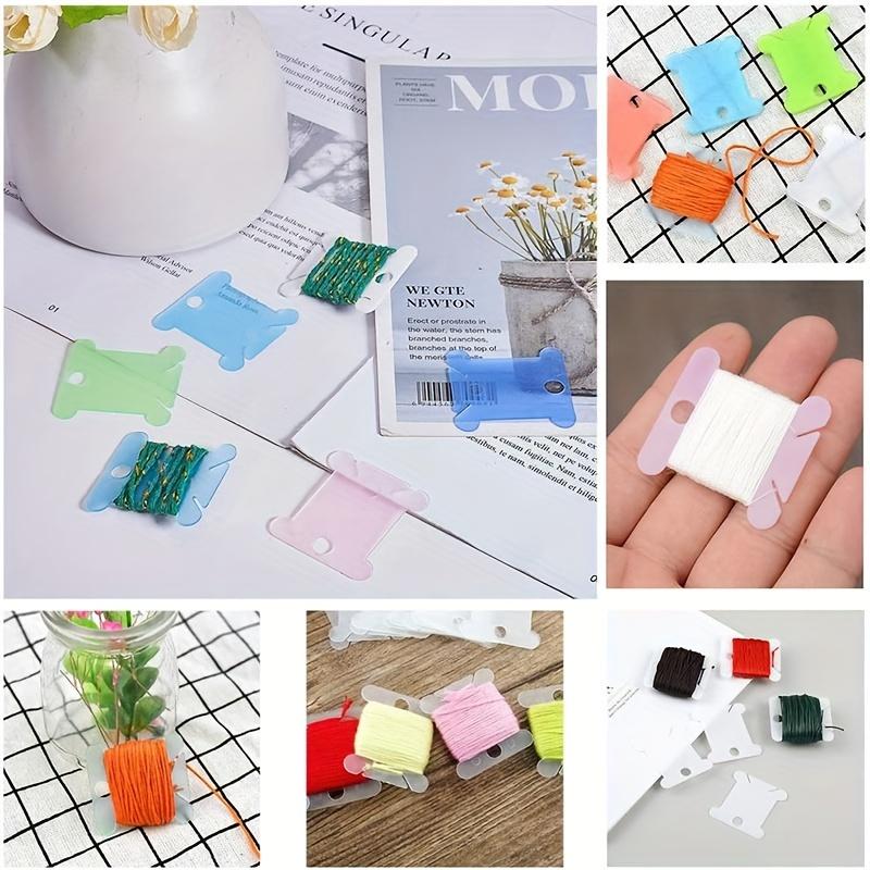100 stk plasttrådspoler, broderi-trådkort for korsstingtrådhåndverk DIY-syoppbevaring, hardtrådspoler