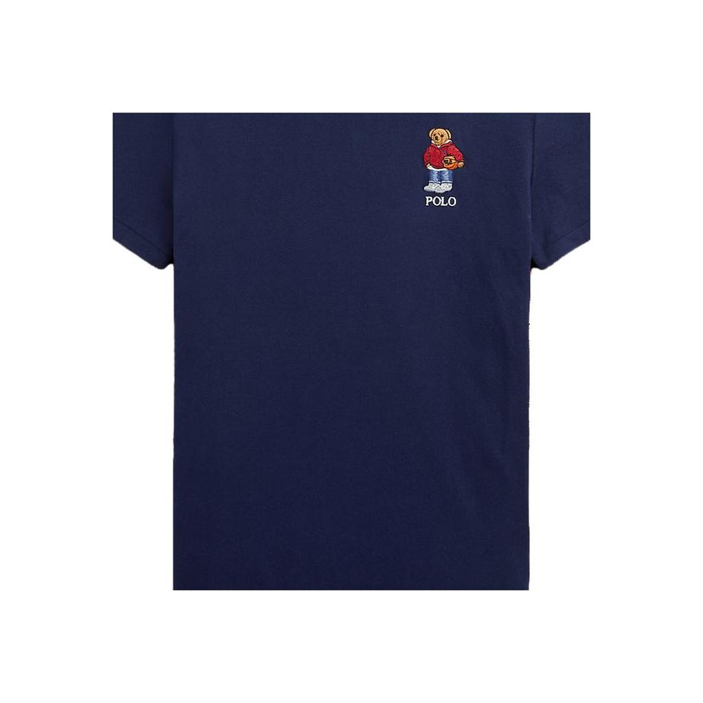 Polo Ralph Lauren Solid Color Round Neck Letter Print Short Sleeve T-Shirt Men Tops Blue MNPOTSH1N821816-410