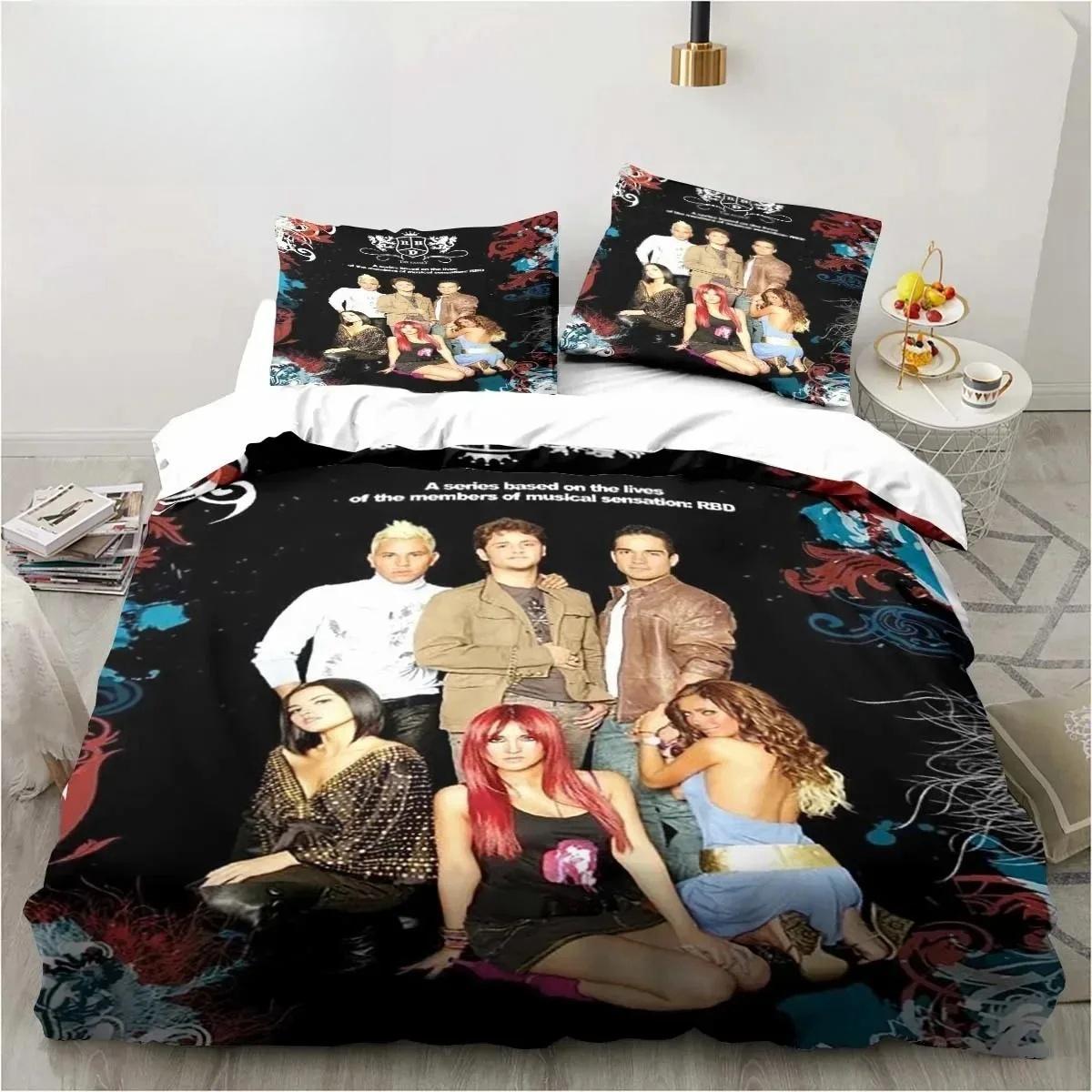 

3D Print Music Band Rbd Bedding Set Duvet Cover Comforter Bed Set Quilt Cover PillowcaseKing Queen Twin Size Boys Girls Adult EU Single(135*200cm)3pcs