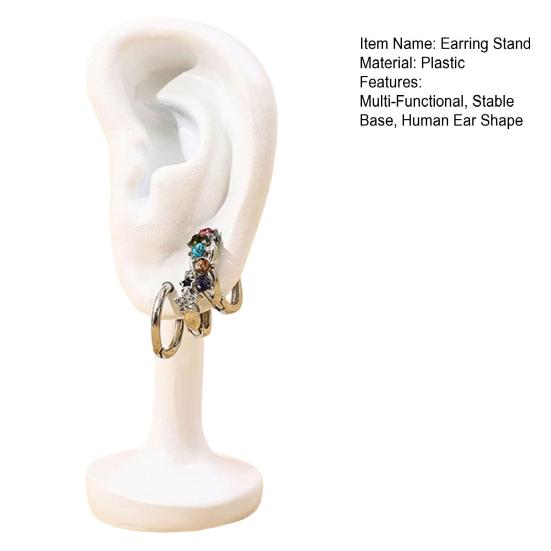 DYS Human Ear Earrings Holder, 3D Printed Earring Stand, Shape Jewelry Hanger Display Stand for Dresser Countertop