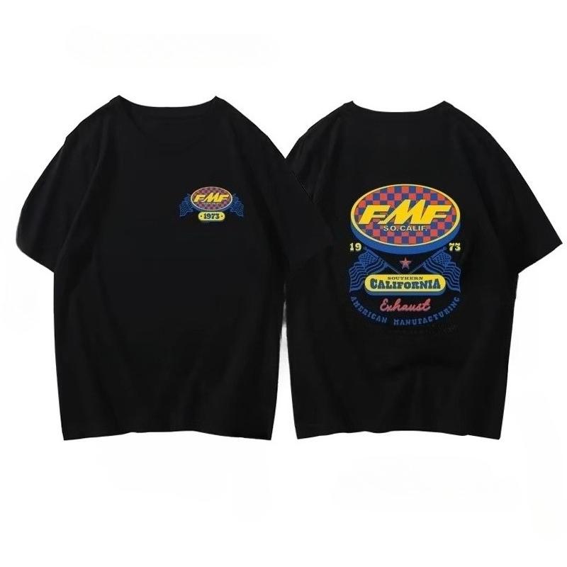 Hot Sale FMF Racing Exhaust Ama Motocross Tee Round Neck Fashion Clothing Short Sleeves Summer Mens Cool Top 100%Cotton T Shirt