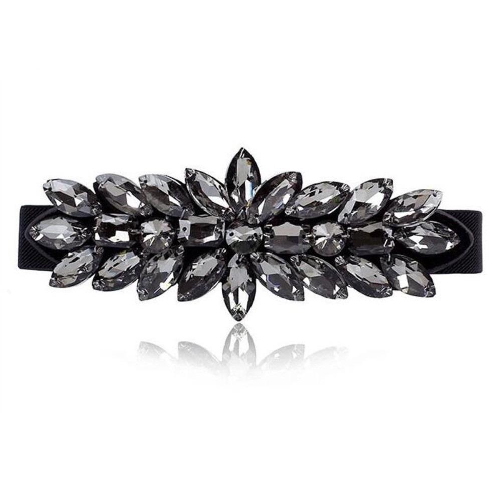 Large-Grain Crystal Stretch Waist Belt Rhinestone Waist Cincher Elastic Waist Belt  Wedding