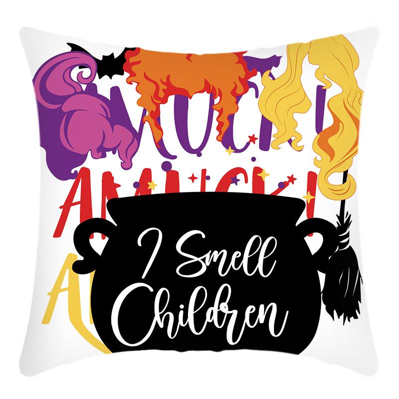 New Cross-cuddle Pillow Cover Halloween English Letters Thanksgiving Printed Cushion Home Sofa Cushion Cover