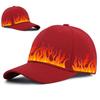 1Pc Flame Print Baseball Cap, 100% Polyester, Cool And Handsome, Adjustable Sun Protection Hat, Breathable Moisture-Wicking Duck