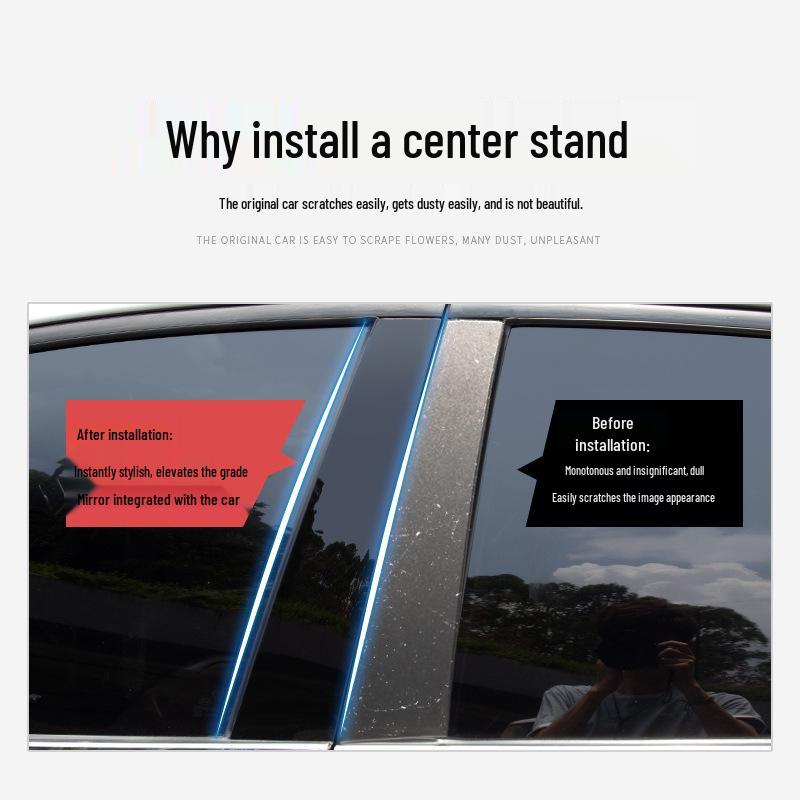 Custom Window Trim Stickers for 2020 Corolla, Levin, and RAV4 - Mirror Finish Center Pillar